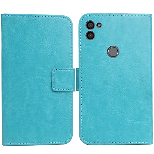 Bulbior PU Leder Tasche Hülle TPU Silikon Schale Für Gigaset GS5 Senior / GS5 Lite/Volla Phone 22 Handy Flip Lederhülle Handyhülle Brieftasche Schutz Case Cover Etui (Blau) von Bulbior