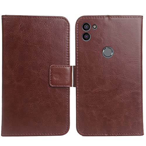 Bulbior PU Leder Tasche Hülle TPU Silikon Schale Für Gigaset GS5 Senior / GS5 Lite/Volla Phone 22 Handy Flip Lederhülle Handyhülle Brieftasche Schutz Case Cover Etui (Braun) von Bulbior