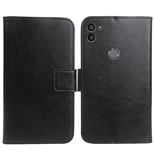 Bulbior PU Leder Tasche Hülle TPU Silikon Schale Für Gigaset GS5 Senior / GS5 Lite/Volla Phone 22 Handy Flip Lederhülle Handyhülle Brieftasche Schutz Case Cover Etui (Schwarz) von Bulbior