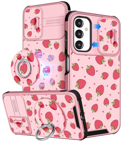 Buleens Schutzhülle für Samsung Galaxy A16 5G, mit Ringständer und Kamera-Abdeckung, ästhetisch, niedlich, entworfen für Damen, Mädchen, Kawaii, Erdbeere, Teenager, kompatibel mit Magsafe Buleens Schutzhülle für Samsung Galaxy A16 5G, mit Ringständer und Kamera-Abdeckung, ästhetisch, niedlich, entworfen für Damen, Mädchen, Kawaii, Erdbeere, Teenager, kompatibel mit Magsafe von Buleens