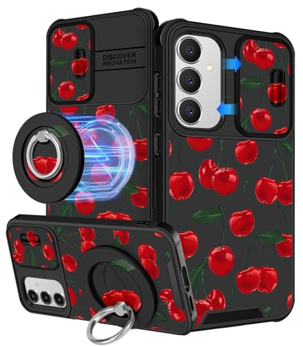 Buleens Schutzhülle für Samsung Galaxy S24 FE – mit Ringständer und Kamera-Abdeckung, ästhetisch, niedliches Design, S24FE-Hülle, für Damen und Mädchen, hübsches Kawaii-Kirschen-Design für Samsung S24 Buleens Schutzhülle für Samsung Galaxy S24 FE – mit Ringständer und Kamera-Abdeckung, ästhetisch, niedliches Design, S24FE-Hülle, für Damen und Mädchen, hübsches Kawaii-Kirschen-Design für Samsung S24 von Buleens
