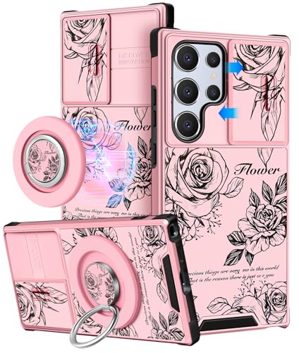 Buleens Schutzhülle für Samsung Galaxy S24 Ultra – mit Ringständer und Kamera-Abdeckung, ästhetisch, niedliches Design, S24 Ultra-Hülle, für Damen, Mädchen, Kawaii-Rose, für Samsung S24 Ultra, Buleens Schutzhülle für Samsung Galaxy S24 Ultra – mit Ringständer und Kamera-Abdeckung, ästhetisch, niedliches Design, S24 Ultra-Hülle, für Damen, Mädchen, Kawaii-Rose, für Samsung S24 Ultra, von Buleens