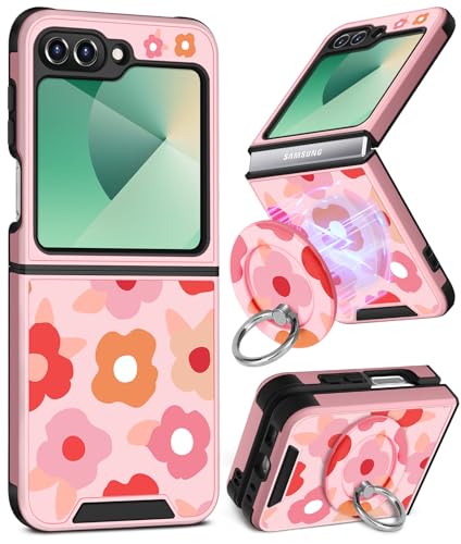 Buleens Schutzhülle für Samsung Galaxy Z Flip 6, mit Ringständer und Kamera-Abdeckung, ästhetisch, niedliches Design, für Damen und Mädchen, Kawaii, hübsches Blumenmuster, kompatibel mit Magsafe Buleens Schutzhülle für Samsung Galaxy Z Flip 6, mit Ringständer und Kamera-Abdeckung, ästhetisch, niedliches Design, für Damen und Mädchen, Kawaii, hübsches Blumenmuster, kompatibel mit Magsafe von Buleens