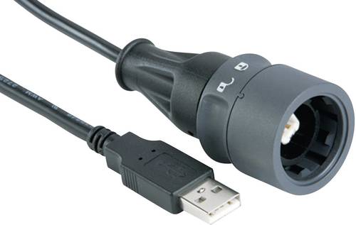 Bulgin USB-Kabel beidseitig verriegelbar PXP6040/B/2M00 Typ B (Verriegelung) auf Typ A PXP6040/B/2M0 von Bulgin