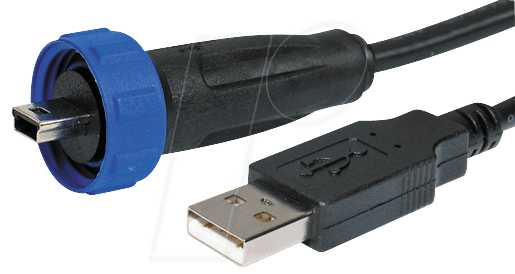 PX0441/4M50 - Einbau-Stecker mit Kabel, mini USB Typ B > USB Typ A von Bulgin