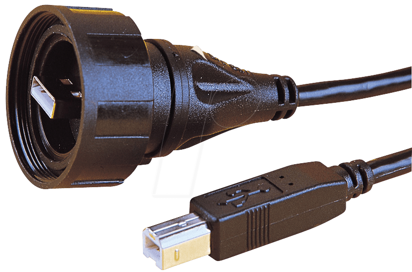 PX0840/A/3M00 - Verbinder USB-A Stecker > USB-B Stecker, IP68 von Bulgin