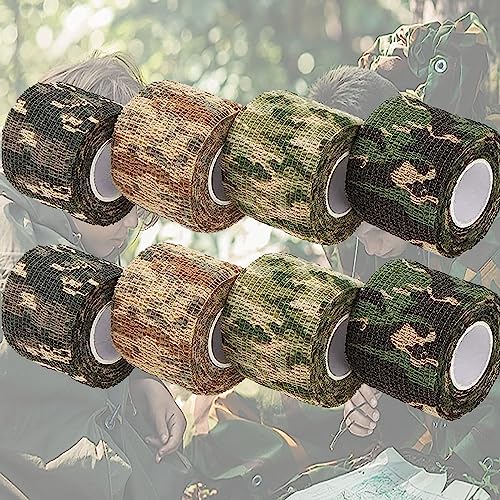8 rollen camo tapes, multifunktionales tarnung wasserfest camouflage tape wrap outdoor tarnband selbsthaftend selbstklebender vliesstoff band camo stretch bandage für taschenlampe,teleskop, 5cm x 4.5m 8 rollen camo tapes, multifunktionales tarnung wasserfest camouflage tape wrap outdoor tarnband selbsthaftend selbstklebender vliesstoff band camo stretch bandage für taschenlampe,teleskop, 5cm x 4.5m von Bull Tiger Prestige