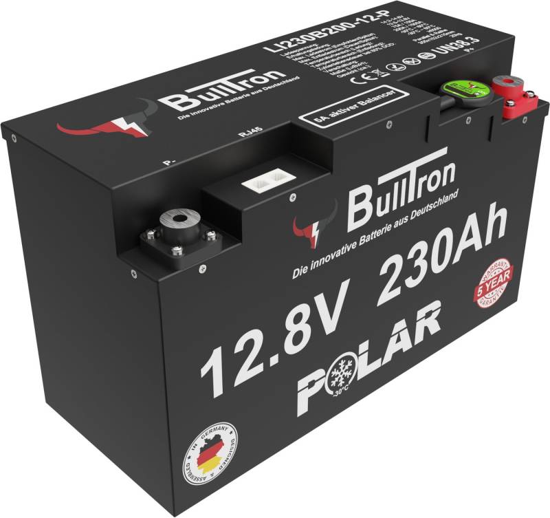 BullTron BullTron Polar 230Ah inkl. Smart BMS mit 200A Dauerstrom Bluetooth App Batterie von BullTron
