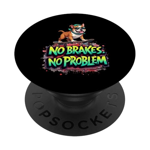 Lustiges Skateboarding-Geschenk für Besitzer von englischen Bulldoggen PopSockets Klebender PopGrip von Bulldog Fun Designs