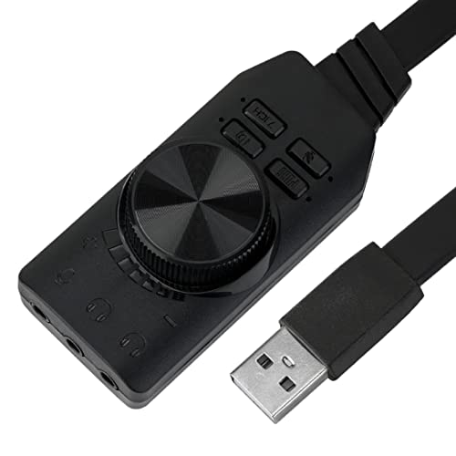 Bumdenuu USB Soundkartenadapter 7.1 Kanal 3,5 Mm Audioschnittstelle USB2.0 Mikrofon Headset Universal Computerspiel Soundkarte von Bumdenuu