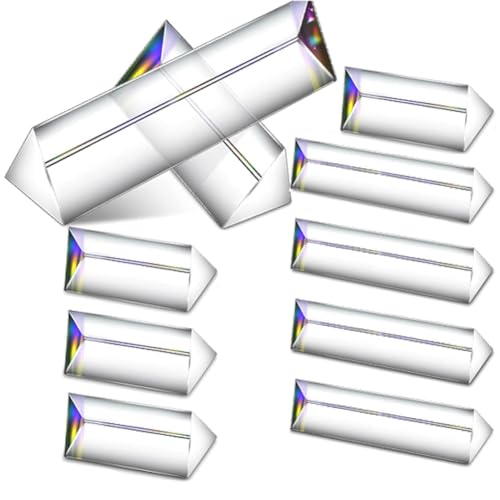 Bumiva 10er-Pack Klare Dreieckige Prismen, Optische Glasprismen, Kristall, Lichtspektrumphysik für Den Naturwissenschaftlichen Unterricht, 2,4, 6 Bumiva 10er-Pack Klare Dreieckige Prismen, Optische Glasprismen, Kristall, Lichtspektrumphysik für Den Naturwissenschaftlichen Unterricht, 2,4, 6 von Bumiva
