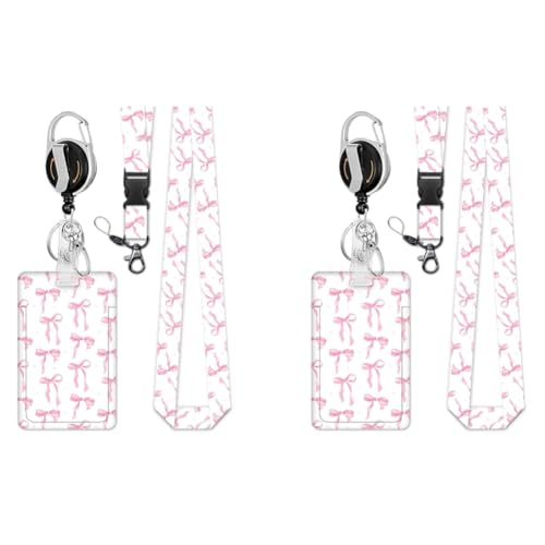 Bumiva Bow-Print-Lanyard mit ID-Halter und Namensschildhalter für Ausweiskarten für Frauen Bumiva Bow-Print-Lanyard mit ID-Halter und Namensschildhalter für Ausweiskarten für Frauen von Bumiva