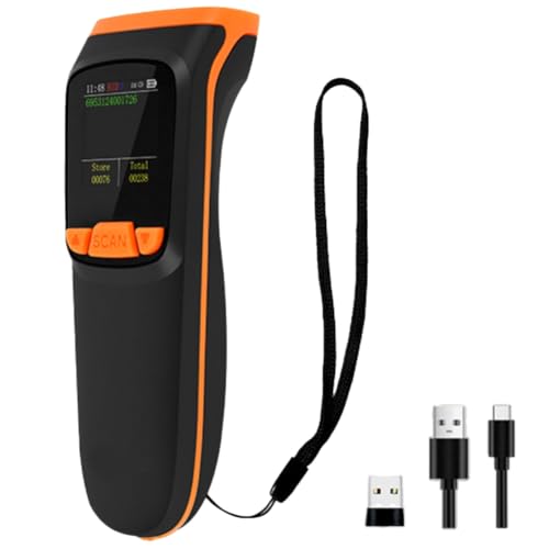 Bumiva Kabelloser 2D-Inventarscanner, Bluetooth, QR-Barcode-Datensammler, Tragbarer Lagerinventarleser mit Display von Bumiva