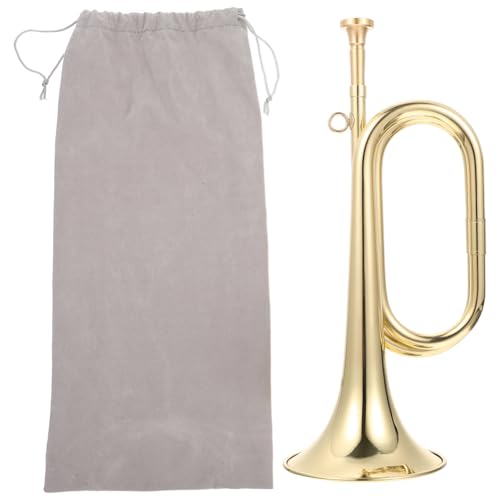 Bumiva Kleine Trompete, Signalhorn, Messing, Goldenes Horn, Einfaches Blasinstrument für Anfänger, für Schulband, Kind, Schüler Bumiva Kleine Trompete, Signalhorn, Messing, Goldenes Horn, Einfaches Blasinstrument für Anfänger, für Schulband, Kind, Schüler von Bumiva
