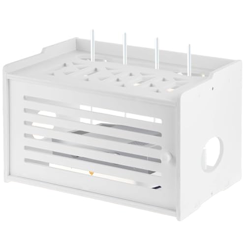 Bumiva Router-Ablage, Projektor-Ablage, Projektor-Ständer, Router-Aufbewahrungsbox, Steckdosenleiste, Kabelmanagement-Versteckregal von Bumiva