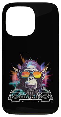 Buntes DJ Mischpult Motiv mit Gorilla & Sonnenbrille Hülle für iPhone 13 Pro von Bunte DJ Techno Tiere