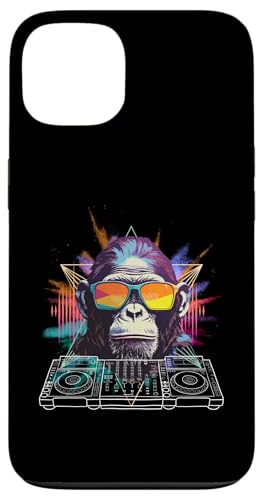 Buntes DJ Mischpult Motiv mit Gorilla & Sonnenbrille Hülle für iPhone 13 von Bunte DJ Techno Tiere