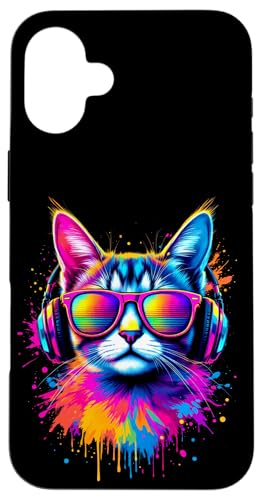 Bunte Katze Mit Kopfhörern Hülle für iPhone 16 Plus Bunte Katze Mit Kopfhörern Hülle für iPhone 16 Plus von Bunte Katze Mit Kopfhörern Designs