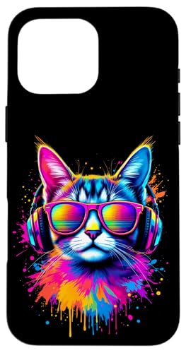 Bunte Katze Mit Kopfhörern Hülle für iPhone 16 Pro Max Bunte Katze Mit Kopfhörern Hülle für iPhone 16 Pro Max von Bunte Katze Mit Kopfhörern Designs