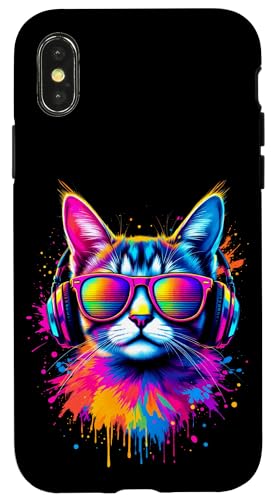 Bunte Katze Mit Kopfhörern Hülle für iPhone X/XS Bunte Katze Mit Kopfhörern Hülle für iPhone X/XS von Bunte Katze Mit Kopfhörern Designs