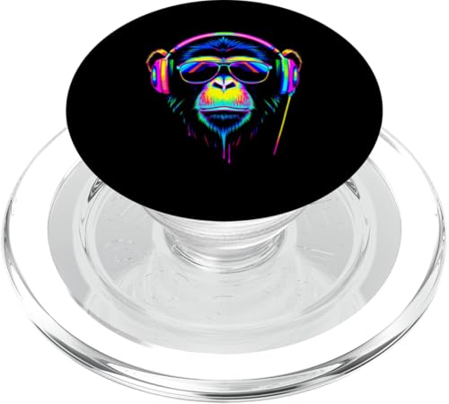 Bunter Affe Kopfhörer PopSockets PopGrip für MagSafe von Bunter Affe Kopfhörer Designs