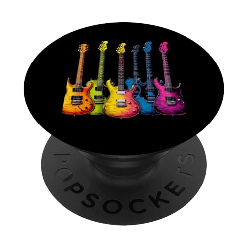 Bunte Gitarre PopSockets Klebender PopGrip von Buntes Gitarrendesign