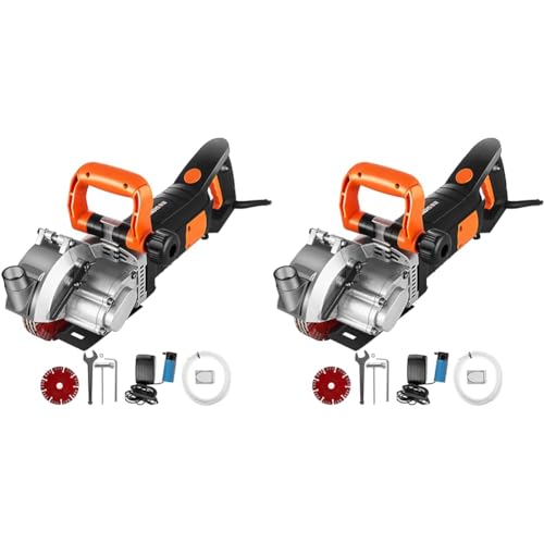BuoQua Mauernutfräse Wandfräse 5000 U/min Wand Chaser Maschine 4800Watt Wand Groove Schneidemaschine Stoßmaschine 42mm für Ziegel Granit Marmor Beton Cutter Notcher Groover mit 5 x Sägeblätter von BuoQua