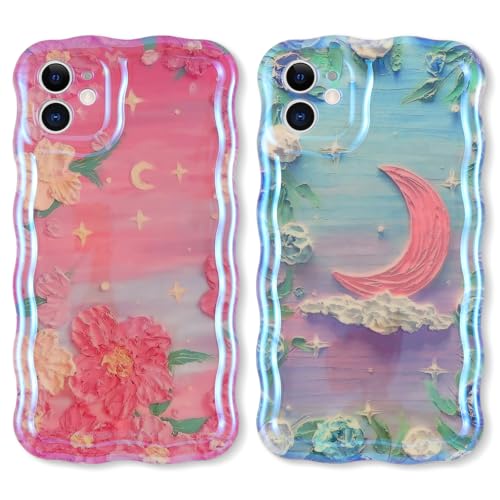 Buoluoioir 2 stück Handyhülle für Apple iPhone 11 6,1", Sterne Mond Blumen Hülle lustiges Funny Hülle Süßes Bemaltes Muster Aesthetic Design Schutzhülle Slim Stoßfest Kratzfest Case,4 Buoluoioir 2 stück Handyhülle für Apple iPhone 11 6,1", Sterne Mond Blumen Hülle lustiges Funny Hülle Süßes Bemaltes Muster Aesthetic Design Schutzhülle Slim Stoßfest Kratzfest Case,4 von Buoluoioir