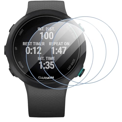 Buoluoioir 3 Stück Panzer Schutz Glas für Garmin Swim 2 Displayschutz, HD Klar Panzer Schutzfolie, Anti-Bläschen 9H Härte Anti-Kratzen Displayschutzfolie für Garmin Swim 2 von Buoluoioir
