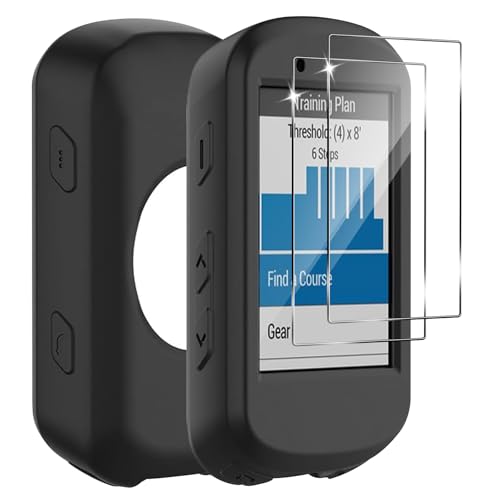 Buoluoioir Displayschutzfolien aus 2 Stück Gehärtetem Glas+Hülle Kompatibel mit Garmin Edge 830,Schutzfolie GPS Bike Computer Zubehör für Garmin Edge 830 9H Härte Gehärtetes Glas Schwarz von Buoluoioir