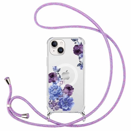 Buoluoioir Handykette Hülle mit Band für Apple iPhone 14 6,1" Handyhülle,Blumen Mädchen Aesthetic Design Kette Magnetische Case mit Kordel zum Umhängen Schutzhülle Cover Schnur Buoluoioir Handykette Hülle mit Band für Apple iPhone 14 6,1" Handyhülle,Blumen Mädchen Aesthetic Design Kette Magnetische Case mit Kordel zum Umhängen Schutzhülle Cover Schnur von Buoluoioir