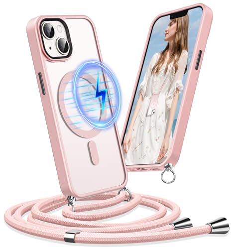 Buoluoioir Handykette für Apple iPhone 13/14 Hülle mit Band, Kompatibel mit MagSafe, Handyhülle Silikon mit Kette Kordel zum Umhängen Kordel TPU Case für iPhone 14/13 6.1",Rosa Buoluoioir Handykette für Apple iPhone 13/14 Hülle mit Band, Kompatibel mit MagSafe, Handyhülle Silikon mit Kette Kordel zum Umhängen Kordel TPU Case für iPhone 14/13 6.1",Rosa von Buoluoioir