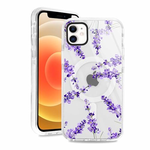 Buoluoioir für iPhone 12 Pro/iPhone 12 Hülle mit Magnetkraft, kompatibel mit MagSafe, Magnetisches Durchsichtig Handyhülle mit Lavendel Blume Aesthetic Muster, Stoßfest Kratzfeste Klar Harter PC Case Buoluoioir für iPhone 12 Pro/iPhone 12 Hülle mit Magnetkraft, kompatibel mit MagSafe, Magnetisches Durchsichtig Handyhülle mit Lavendel Blume Aesthetic Muster, Stoßfest Kratzfeste Klar Harter PC Case von Buoluoioir