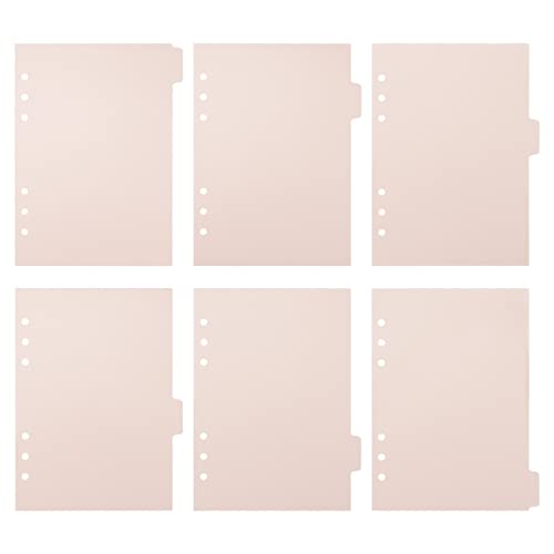 Hellrosa A5 Ordner-Trennblätter, Kunststoff-Register-Set mit Registerkarten, 6 Löchern, Seitenteiler für Notizbuch, Klassifizierungen, Tagebuch, Planer und Notizblock (Pink-A5) von Buqoo