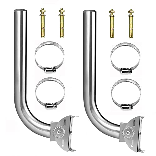 Universelle kabellose Brückenhalterung, Silberne J-Stange, Stange und Wandhalterung für den Außenbereich von Punkt zu Punkt AP Access Point Client Bridge CPE, Antennenhalterung (2er-Pack) von Burbifro