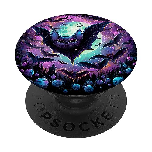 Fledermaus Gothic Fledermäuse vor Mond bei Nacht spukig PopSockets mit austauschbarem PopGrip von Burg Fledermaus und Halloween Designs