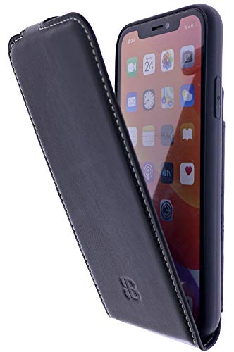 Burkley Flip Case Handyhülle für iPhone 11 Pro Max - Handytasche aus echtem Rindsleder, 360° Schutz mit Kartenfach - Stilvoll und praktisch von Burkley