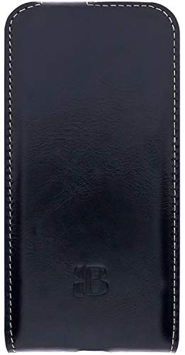 Burkley Flip Case Handyhülle für iPhone 12 Pro Max - Handytasche aus echtem Rindsleder, 360° Schutz mit Kartenfach - Stilvoll und praktisch von Burkley
