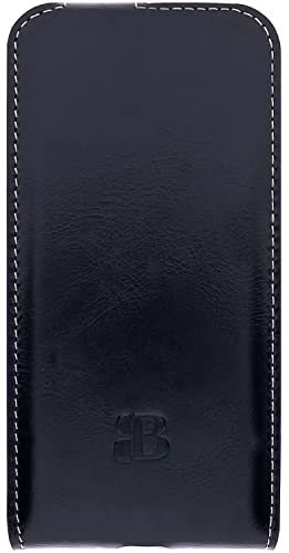 Burkley Flip Case Handyhülle für iPhone 14 Plus - Handytasche aus echtem Rindsleder, 360° Schutz mit Kartenfach - Stilvoll und praktisch von Burkley