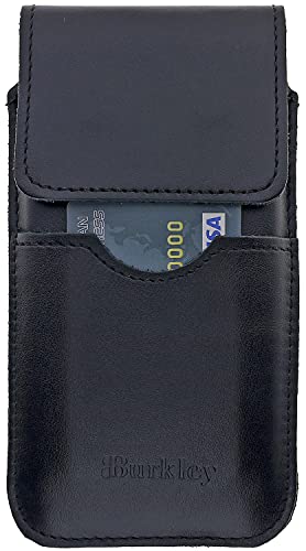 Burkley Gürteltasche für Samsung Galaxy Note 8 / Note 9 / Note 10 Handyhülle Holster Schutzhülle geeignet für Galaxy Note 8/9 / 10 Hülle mit Gürtel-Schlaufe (Vertikal/Antik Schwarz) von Burkley