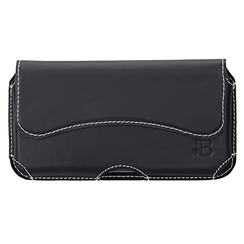 Burkley Gürteltasche für iPhone 7 Plus / 8 Plus Handyhülle Holster Schutzhülle geeignet für Apple iPhone 7/8 Plus Hülle mit Gürtel-Schlaufe (Horizontal/Antik Schwarz) von Burkley