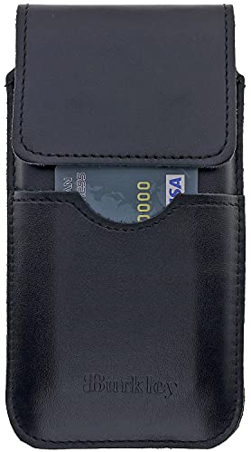 Burkley Gürteltasche für iPhone X/XS Handyhülle Holster Schutzhülle geeignet für Apple iPhone X/XS Hülle mit Gürtel-Schlaufe (Vertikal/Antik Schwarz) von Burkley