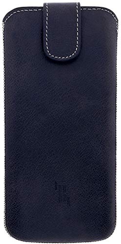 Burkley Handyhülle für Samsung Galaxy S20 Ultra Hülle kompatibel mit Galaxy S20 Ultra Handy-Tasche Rindsleder Sleeve mit Rückzug-Funktion (Antik Anthrazit) von Burkley