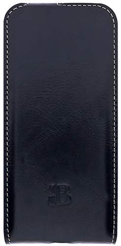 Burkley Lederhülle für Samsung A51 Handyhülle mit Kartenhalter - Vintage Flip Style Case für Galaxy A51 Handytasche Unisex - Schwarz von Burkley