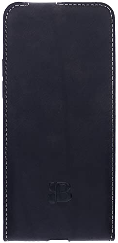 Burkley Lederhülle für Samsung A72 Handyhülle mit Kartenhalter - Vintage Flip Style Case für Galaxy A72 Handytasche Unisex - Schwarz von Burkley