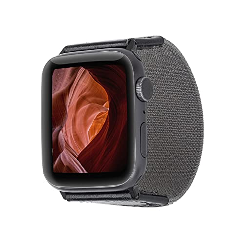 Burkley elastisches Armband passend für Apple Watch Solo Loop Armband, Nylon Sport Armband für iWatch Series 6/SE/5/4/3/2/1 in 42mm 44mm (Mediuam, Grau) von Burkley