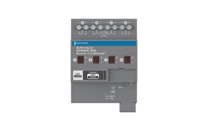BJ Schaltaktor 4fach 16A SA-M-4.16.2.12 Busch-free@home BJ Schaltaktor 4fach 16A SA-M-4.16.2.12 Busch-free@home von Busch-Jaeger Elektro GmbH