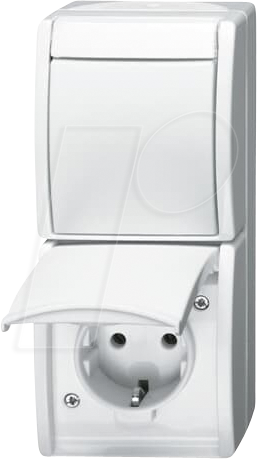 BJ 2601-6-20 EW4 - Schutzkontakt-Steckdose, Wippschalter Aus- und Wechselschaltung von Busch-Jaeger