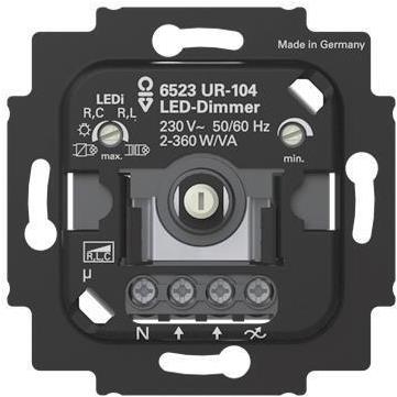 BUSCH JAEGER BJ LED-Dimmer.2+3 Draht6523 UR-104m.N-Klemme (2CKA006512A0353) von Busch-Jaeger