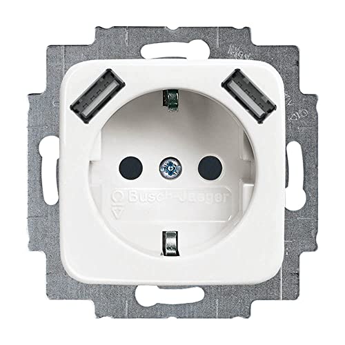 Busch-Jaeger 20 EUCB2USB-214 SCHUKO®-/2x USB-Steckdose Alpinweiß 2CKA002011A6264 von Busch-Jaeger
